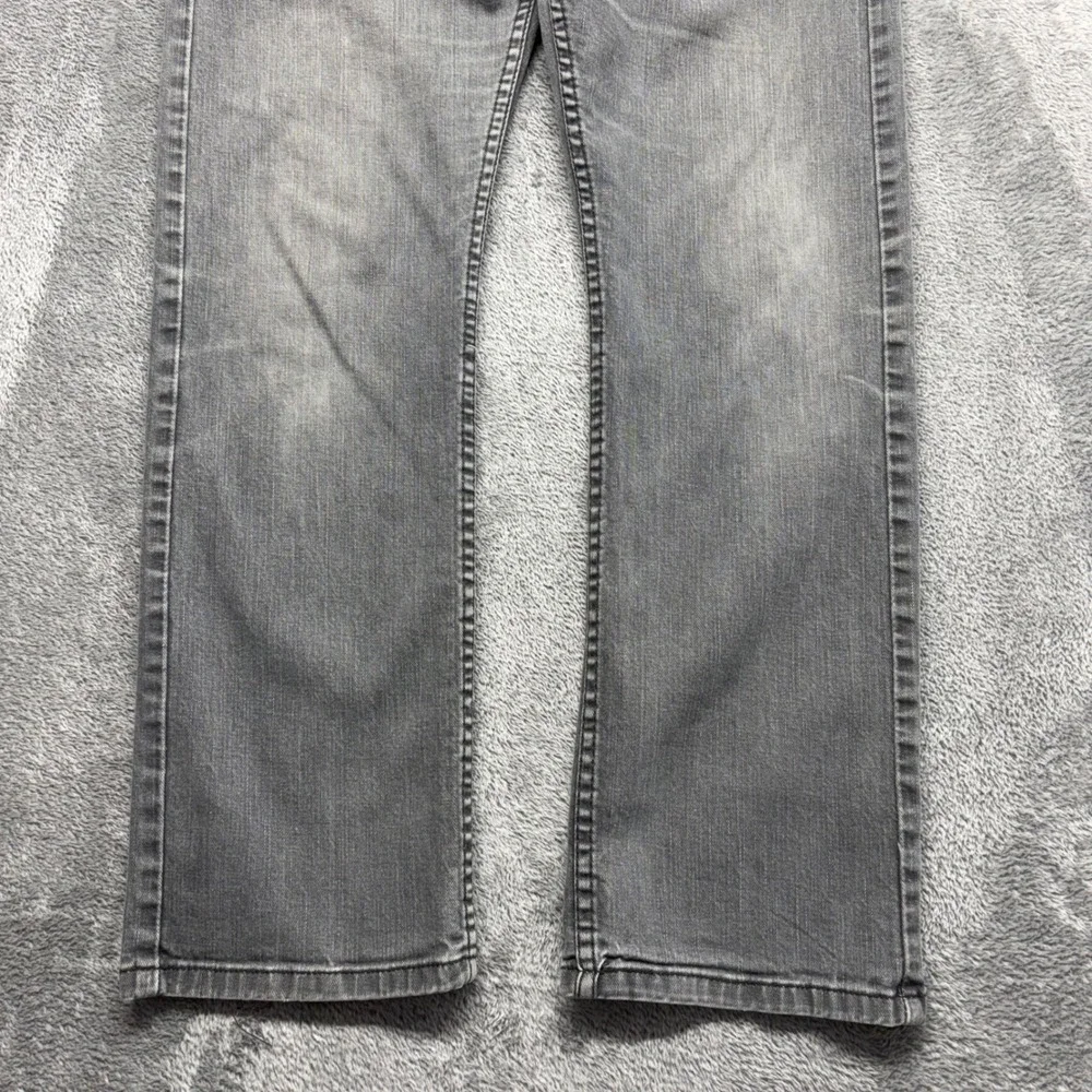 Levi's 514 Straight Fit Jeans Men 33x32 Grey Good Faded Zip Fly Stretch
